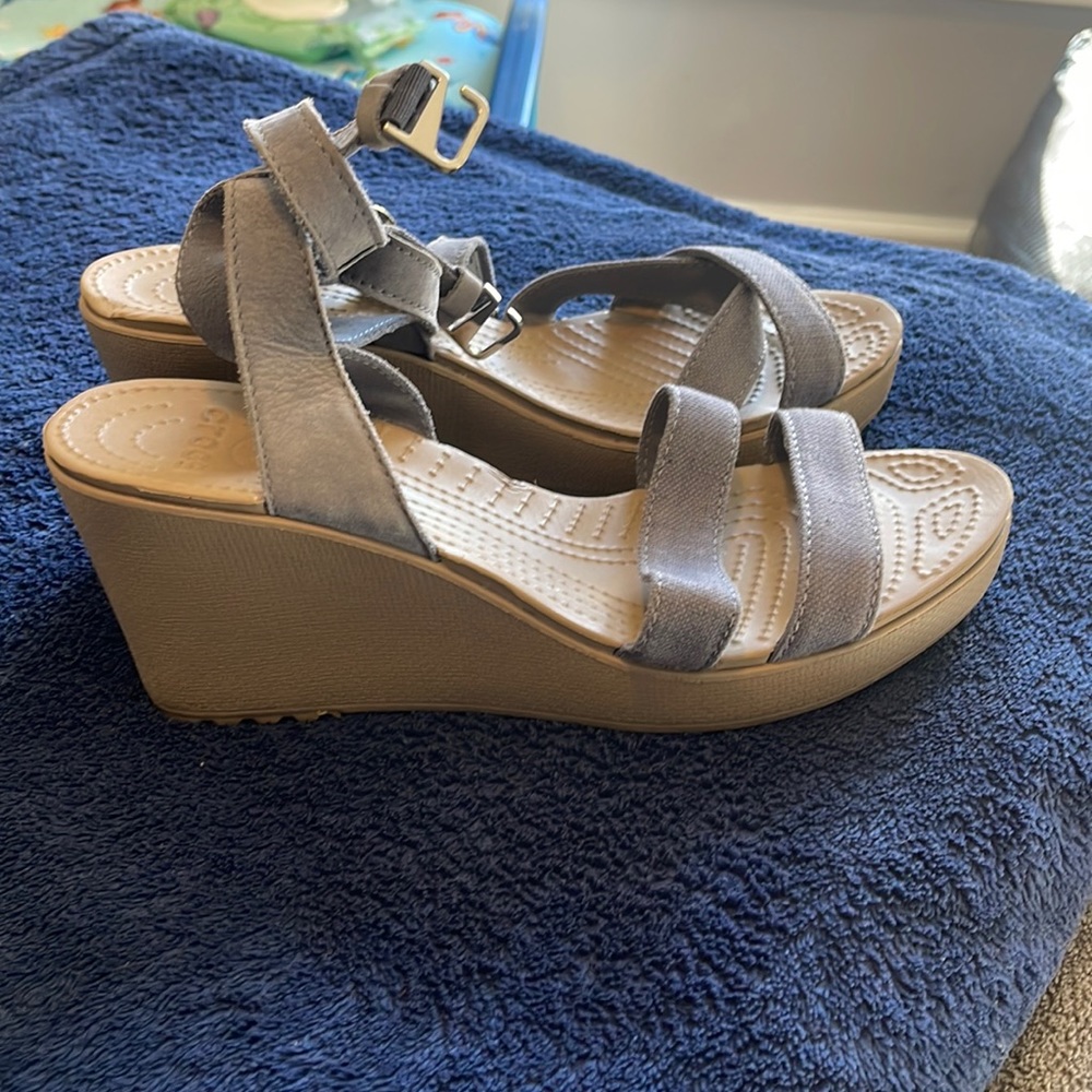 Crocs strappy wedges